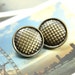 Metal Buttons - Gingham Metal Buttons , Brass Color , Shank , 0.71 inch , 10 pcs