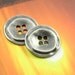 Metal Buttons - Thin Stacked Round Design Gunmetal 4 holes Buttons,10 pcs. 0.67 inch.