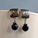 Willow Sterling Silver Post Earrings with Black Swarovski Crystals