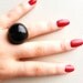 Black Statement Ring - Size 6 Lucite Costume Jewelry/ Black Magic