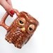 Retro Owl Mug - Brown Sleepy Bird Cup / Coffee Owl