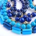 Vintage Blue Beaded Necklace Lot - 5 Lucite Necklaces / Ocean Beads
