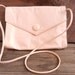 Vintage Leather Pale Pink Purse - Genuine Leather Across Body Envelope Bag / Light Peach