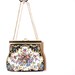 RESERVED FOR MMVINTAGE Vintage Tapestry Purse - Black & White Floral Handbag / Garden Swirls