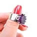 Huge Purple Stone Ring - Vintage Size 6.5 Sterling Silver Jewelry / Lavendar Statement