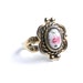 Vintage Rose Ring - Size 3 18K HGE Glass Rose ESPO Costume Jewelry / Love