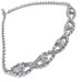 Vintage Rhinestone Necklace - Mid Century Silver Tone Choker Necklace / Hollywood Accents