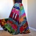 Careless Muse - Long African Hippie Skirt, Ooak Diagonal Patchwork skirt, Boho Gypsy, can fit sizes - XSmall, Small, Medium, Large