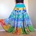 RESERVED for M.E - Spring FlowerChild - Long Hippie Patchwork skirt, Tiered Boho Gypsy Skirt, best fit sizes - Medium to XL, Tall