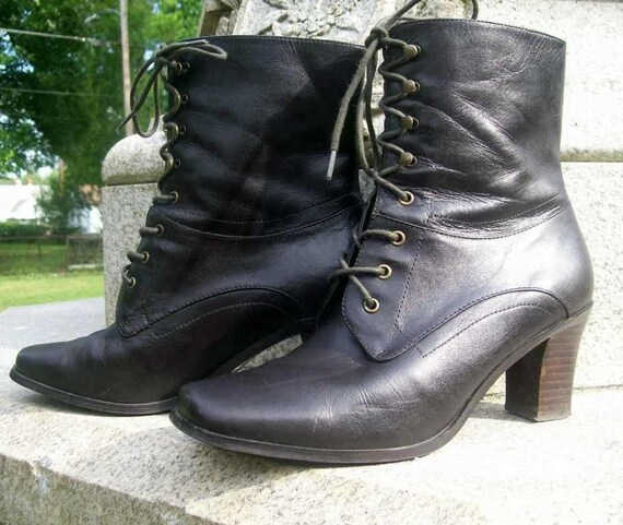 Now Reduced Granny Grunge Boots High Heel 90s Size 6.5