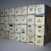 Vintage Printed Wood Cheese Boxes / Hardware Storage Bins / 28 Boxes / White