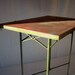 Vintage Painted Steel and Wood Game Table / Backgammon and Cards