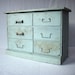 RESERVED for ajsbaboose / Vintage 6 Drawer Painted Wood Cabinet / Rustic Primitive Handmade / Industrial Storage