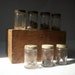 7 Small Clear Glass Jars with Metal Screw on Lids / Instant Collection