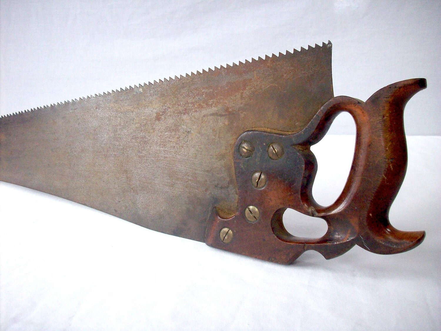 Vintage Horned Hand Saw / H Disston and Sons Philadelphia