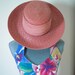 Hat Laura Ashley Wide Brim Straw 2 Tone Pink Rose