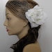 CLEARANCE,Ivory Rose, Silk petal, Silk Chiffon Flower, Headpiece, Fascinator, Crystals, Style B035