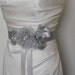 READY TO SHIP, Sale Last One,Best Seller,Flower Sash, Vintage sash, belt, Silver, Grey Sash, Pearls, Rhinestones, Crystals, StyleSB042