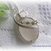 Wire Wrapped White Beach Glass Seaglass Pendant