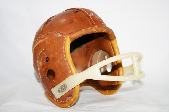 SALE Vintage Leather Football Helmet