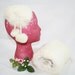 Childs White Fur Hand Muff and Hat with Rabbit Fur