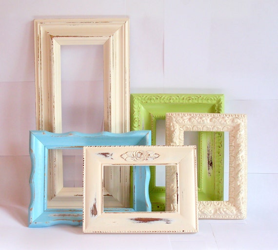 Cambridge Frame Collection 5 frames Antique White by MandolinGoose