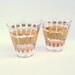 Vintage Fred Press Cocktail Glass Pair - gold tone goldtone - mod signed cordial shot glasses - Mad Men Draper Sterling