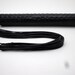 Black crocodile texture leather flogger with hollow black lace tails