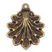 12 - Oyster Shell Charms - Antique Brass Plated - 00112201 x 12