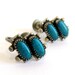 Vintage Zuni Indian Sterling Silver Turquoise Petit Point Screw Back Earrings