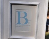 Items Similar To Framed Monogram Quote Print - Letter B (Baby) - CHOOSE ...