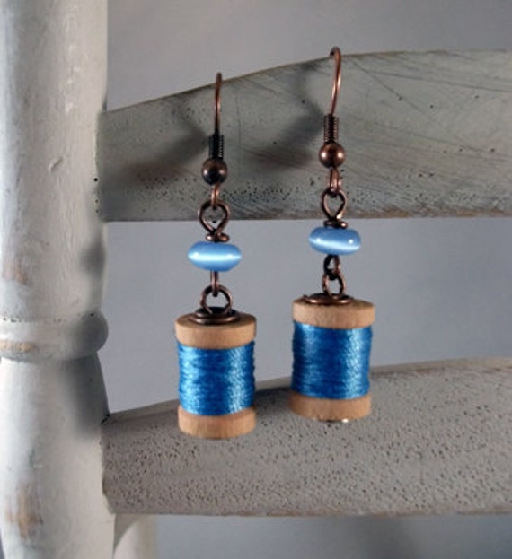 Items similar to Sew Cute Spools of Thread Earrings on Etsy
