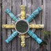 Beach-y, Nautical Style Mirror, Up Cycled Furniture Reclaimed Wood, Blue And Yellow
