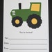 Green and Yellow Tractor invitations