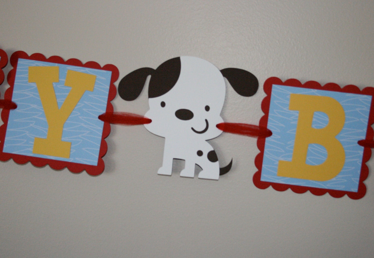 Puppy Dog Birthday Banner primary colors by scraptags on Etsy