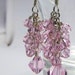 Beautiful Rose PINK Swarovski crystal dangling earrings handmade