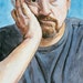 Original 30x16in painting of comedian LOUIS CK