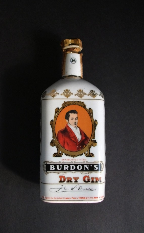 Download Vintage Santa Clara Porcelain Burdon's Dry Gin Bottle