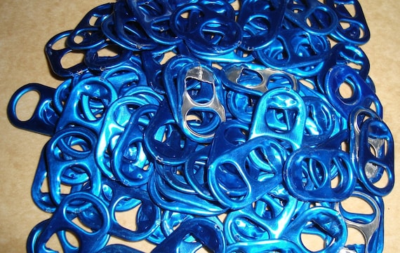 50 Blue Energy Drink Pull Tabs Soda Pop Can Tops Colored Color