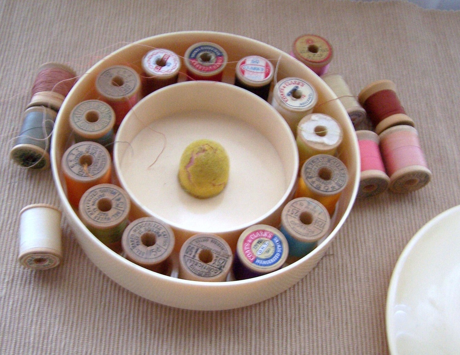 Vintage Sewing Thread Holder Kit Plastic Box by Bridges