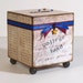 Child's Coin Bank Decoupaged Bank Back to School College Childrens Savings Bank Taupe