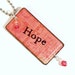 Decoupaged Key Chain Pink Rose Keychain Word Hope Pink Swarovski
