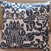Two 16 x16 pillow Covers Amsterdam Navy Damask