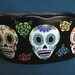 RESERVED For Lisa Rayner Day of the Dead Sugar Skulls & Flowers Handpainted Ceramic Planter Vase One of a Kind