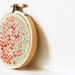 Embroidery Hoop Art. Hand Stitched Wishbone Circle. Green, Rose Red, Pink. French Countryside. By merriweathercouncil on Etsy