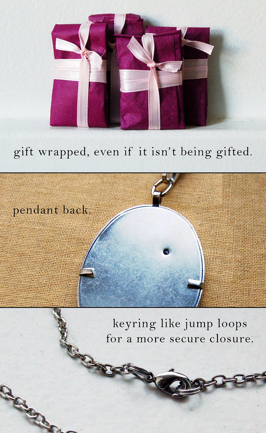 Necklace Pink and Red. Embroidered Heart Pendant.