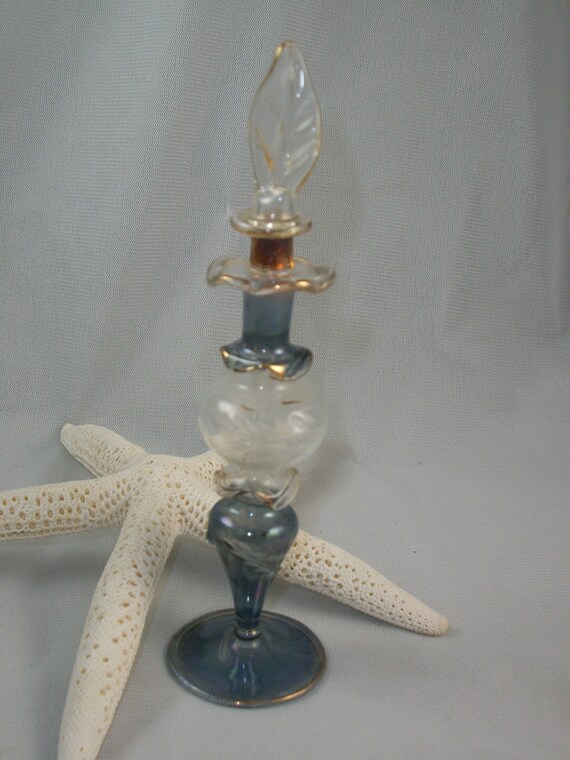 Turkish Hand Blown Glass Perfume Bottle VINTAGE