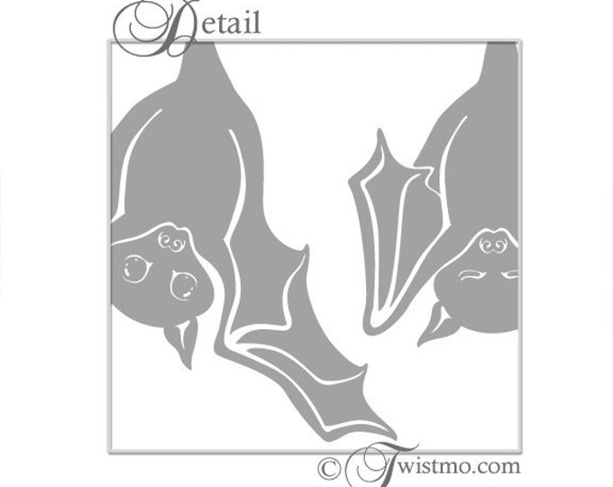 Animal Wall Decal: Cute Hanging Bats, not just for Fall Decorations, Hanging Bats Wall Decal, Decorations Indoors Outdoors (0173a45)