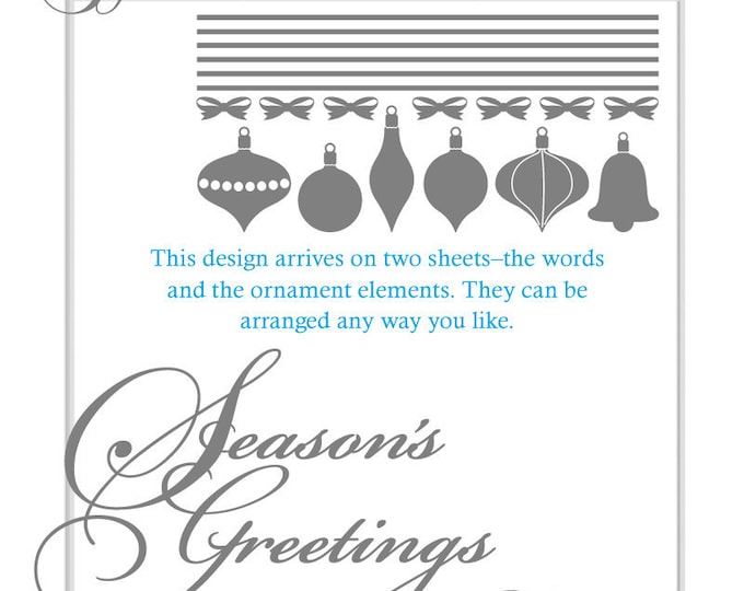 Seasons Greetings Decal | Retro Decor Christmas Ornaments | Holiday Decorations | Christmas Decoration | Holiday Decal | Vinyl Wall Decal