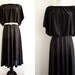 Vintage 70s Black Draped Dress S/M